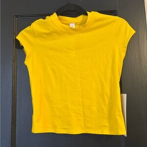 Lululemon NWT Organic Cotton Yellow Baby Tee